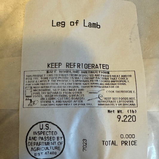 Leg of Lamb- bone in
